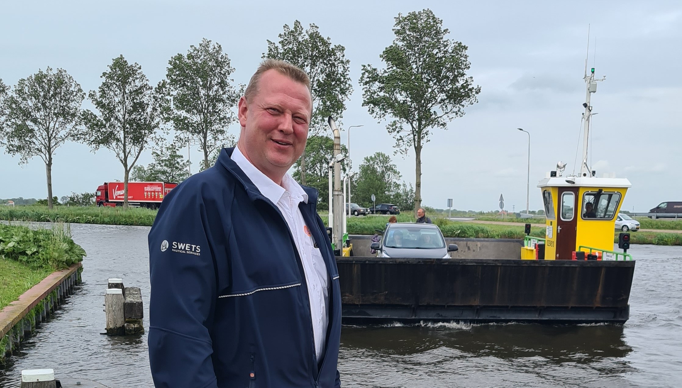 Joroen van de Voort with his ferry. Image: courtesy of Jeroen van de Voort Image:Joroen van de Voort with his ferry. Image: courtesy of Jeroen van de Voort