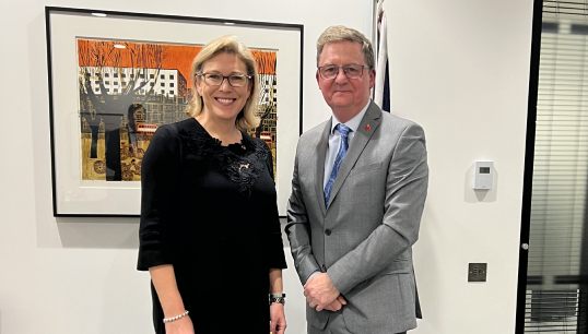 General secretary Mark Dickinson discussed several topics with Maritime Minister Baroness Vere, including Maritime 2050. Image: Nautilus International
Image:General secretary Mark Dickinson discussed several topics with Maritime Minister Baroness Vere, including Maritime 2050. Image: Nautilus International