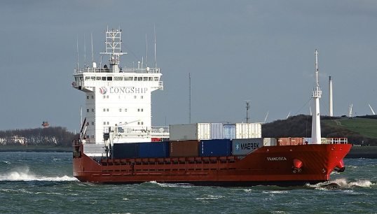 Francisca lost 34 containers in the North Sea. Picture: Wikimedia Commons Image:Francisca lost 34 containers in the North Sea. Picture: Wikimedia Commons