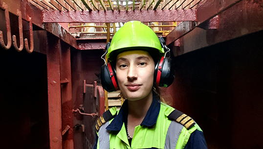 Helen Coultas, who works on Maersk containerships as a chief mate Image:Helen Coultas, who works on Maersk containerships as a chief mate