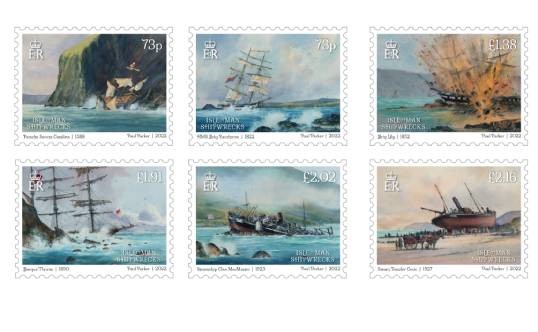 The Isle of Man shipwreck stamp set illustrated by Paul Parker. Image: Isle of Man Post Office Image:The Isle of Man shipwreck stamp set illustrated by Paul Parker. Image: Isle of Man Post Office