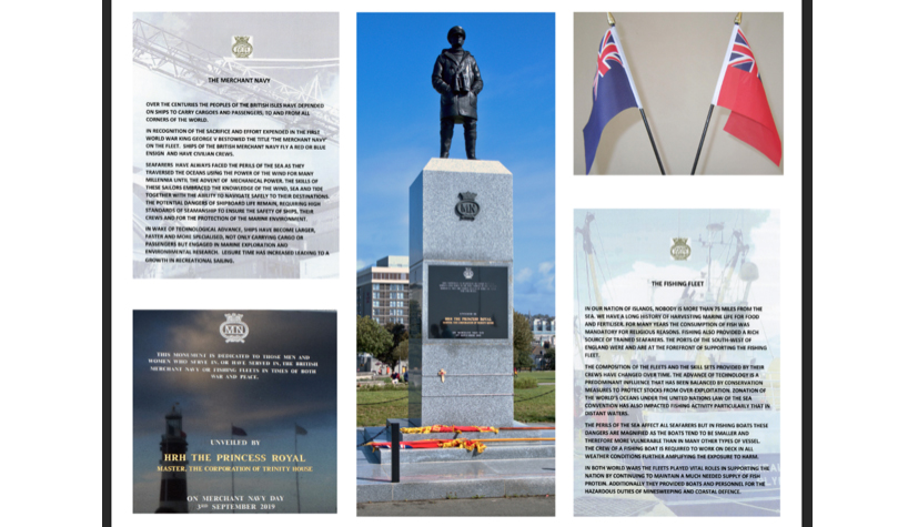 The Plymouth Merchant Navy Monument display board given to Plymouth Council in thanks for supporting the development of the new monument on Plymouth Hoe Image:The Plymouth Merchant Navy Monument display board given to Plymouth Council in thanks for supporting the development of the new monument on Plymouth Hoe