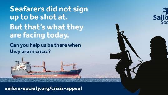 Acute human cost with seafarers caught up in the conflict. Image: Sailors' Society Image:Acute human cost with seafarers caught up in the conflict. Image: Sailors' Society