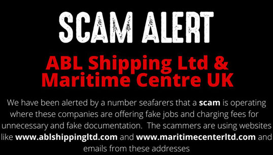 Image:The ITF warning on job scams.