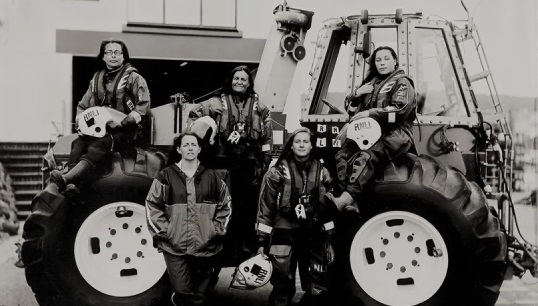 Women of Aberystwyth RNLI lifeboat station in 2016. Image: Jack Lowe, courtesy of National Maritime Museum, Greenwich, London Image:Women of Aberystwyth RNLI lifeboat station in 2016. Image: Jack Lowe, courtesy of National Maritime Museum, Greenwich, London