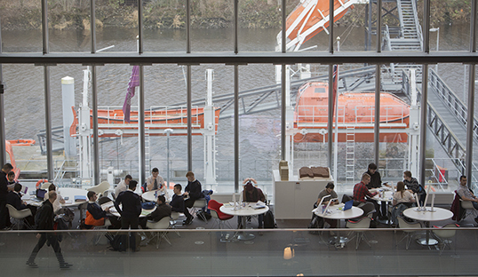 Maritime students at City of Glasgow College's Riverside Campus, before pandemic restrictions took hold Image:Maritime students at City of Glasgow College's Riverside Campus, before pandemic restrictions took hold