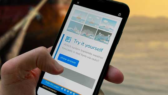 Image:The new course can be uploaded via a smartphone app. Image: The Marine Society