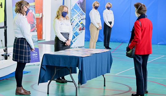 Image:UKSA patron The Princess Royal meets students at the yacht college on her October 2020 visit