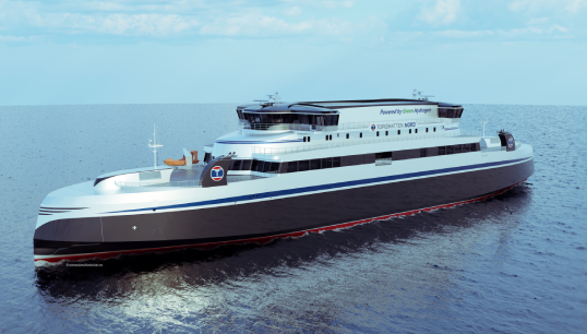 Artist's impression of a new vessel powered by hydrogen fuel cells which has been commissioned by the Norwegian ferry operator Torghatten. Image: Torghatten Image:Artist's impression of a new vessel powered by hydrogen fuel cells which has been commissioned by the Norwegian ferry operator Torghatten. Image: Torghatten