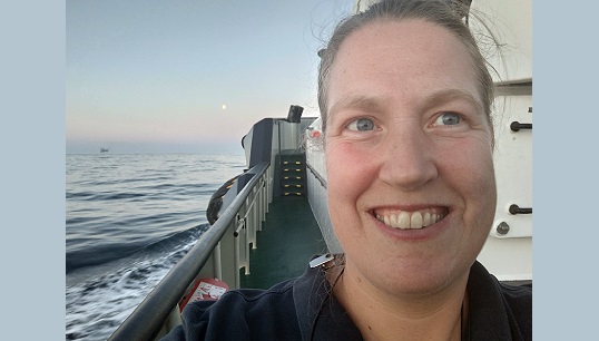 Standing her ground: second engineer Marjan de Haas. Image: by permission Image:Standing her ground: second engineer Marjan de Haas. Image: by permission