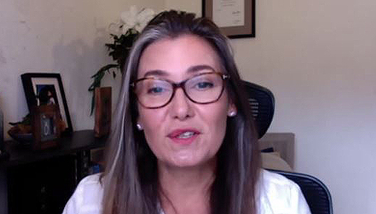 Image:UKHO chief customer officer Cathrine Armour speaking during the online Women in Shipping Virtual Summit 2021.