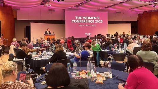 Mark Dickinson, Nautilus general secretary and president of the TUC, addresses the TUC Women's Congress 2025 in London. Image: Nautilus International Image:Mark Dickinson, Nautilus general secretary and president of the TUC, addresses the TUC Women's Congress 2025 in London. Image: Nautilus International