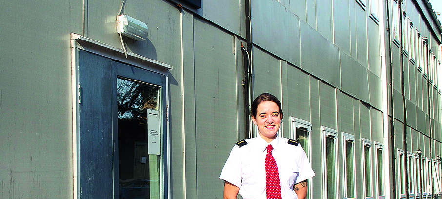 Bringing the story into the 21st century: Warsash engineering cadet Arleen Cameron
outside the building named after pioneering engineer Victoria Drummond. Image: Warsash Maritime Academy. Image:Bringing the story into the 21st century: Warsash engineering cadet Arleen Cameron
outside the building named after pioneering engineer Victoria Drummond. Image: Warsash Maritime Academy.