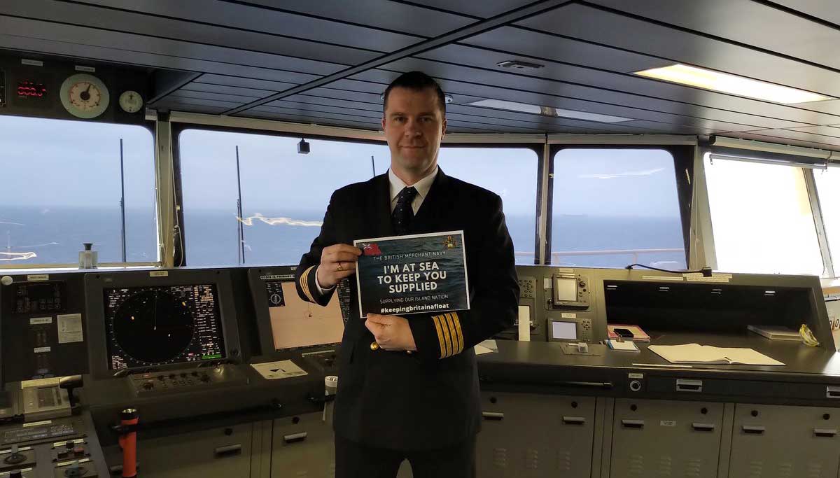 Image:Nautilus member captain Christopher Williams is at sea on a Maersk cargo ship supplying meat, and fruits from South America.  Image: HCMM