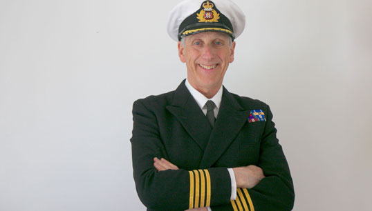 Port Stanley-based Captain Chris Locke was in the sixth week of retirement from his Falklands role at the time of the Merchant Navy Medal award. Image:Port Stanley-based Captain Chris Locke was in the sixth week of retirement from his Falklands role at the time of the Merchant Navy Medal award.