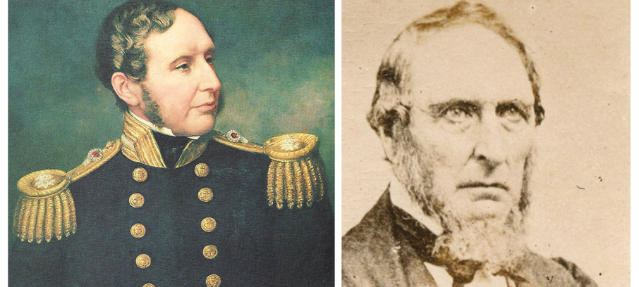 Left to right: HMS Beagle’s captain Robert Fitzroy was a tormented soul who ended up slitting his throat with a razor, and Owen Chase.
Image:Left to right: HMS Beagle’s captain Robert Fitzroy was a tormented soul who ended up slitting his throat with a razor, and Owen Chase.