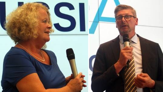 Nautilus executive officer Sascha Meijer and Skillsea project chairman Renee Boelaars during a panel discussion for the launch of the project findings in Brussels. Image: Nautilus International Image:Nautilus executive officer Sascha Meijer and Skillsea project chairman Renee Boelaars during a panel discussion for the launch of the project findings in Brussels. Image: Nautilus International