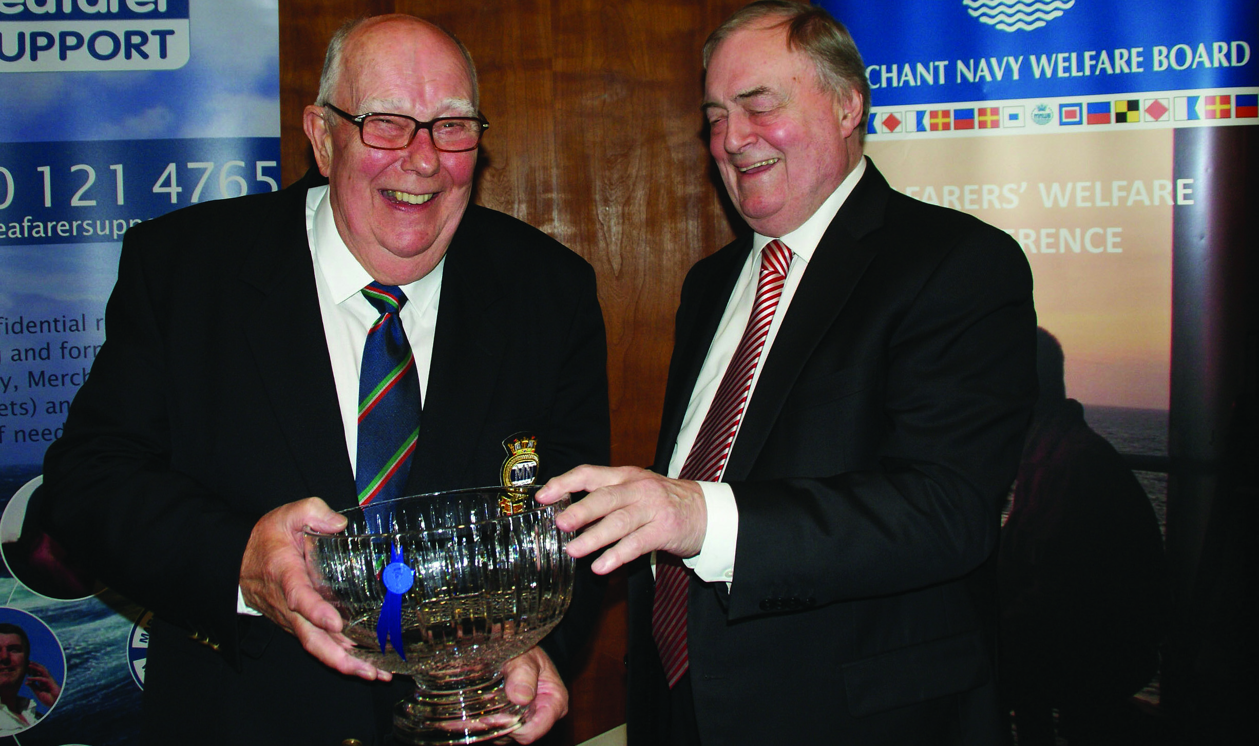 Image:Former chief engineer Alwyn Bamford received an annual award for his 'tireless' work to support seafarers.