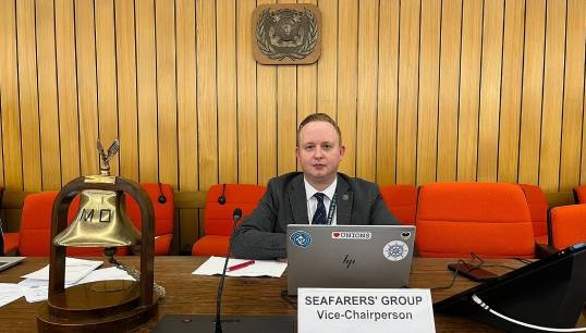 Nautilus head of international relations Danny McGowan was one of three industry vice chairs at the ILO/IMO Tripartite Working Group meeting in February 2024. Images: ITF Image:Nautilus head of international relations Danny McGowan was one of three industry vice chairs at the ILO/IMO Tripartite Working Group meeting in February 2024. Images: ITF
