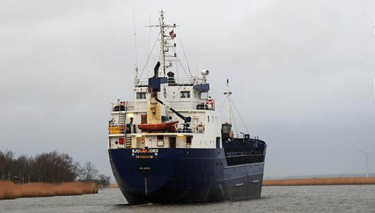 Image:Bjugnfjord: sank between Denmark and Sweden in the early hours of Friday 21 January. Image: Vessel Finder