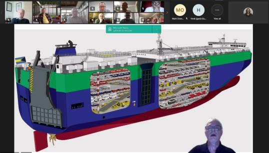 Nautilus member Henk Eijkenaar giving his presentation on fire safety onboard car carriers to the online October 2023 meeting of the Nautilus Professional and Technical Forum. Images (from presentation): Nautilus International
Image:Nautilus member Henk Eijkenaar giving his presentation on fire safety onboard car carriers to the online October 2023 meeting of the Nautilus Professional and Technical Forum. Images (from presentation): Nautilus International