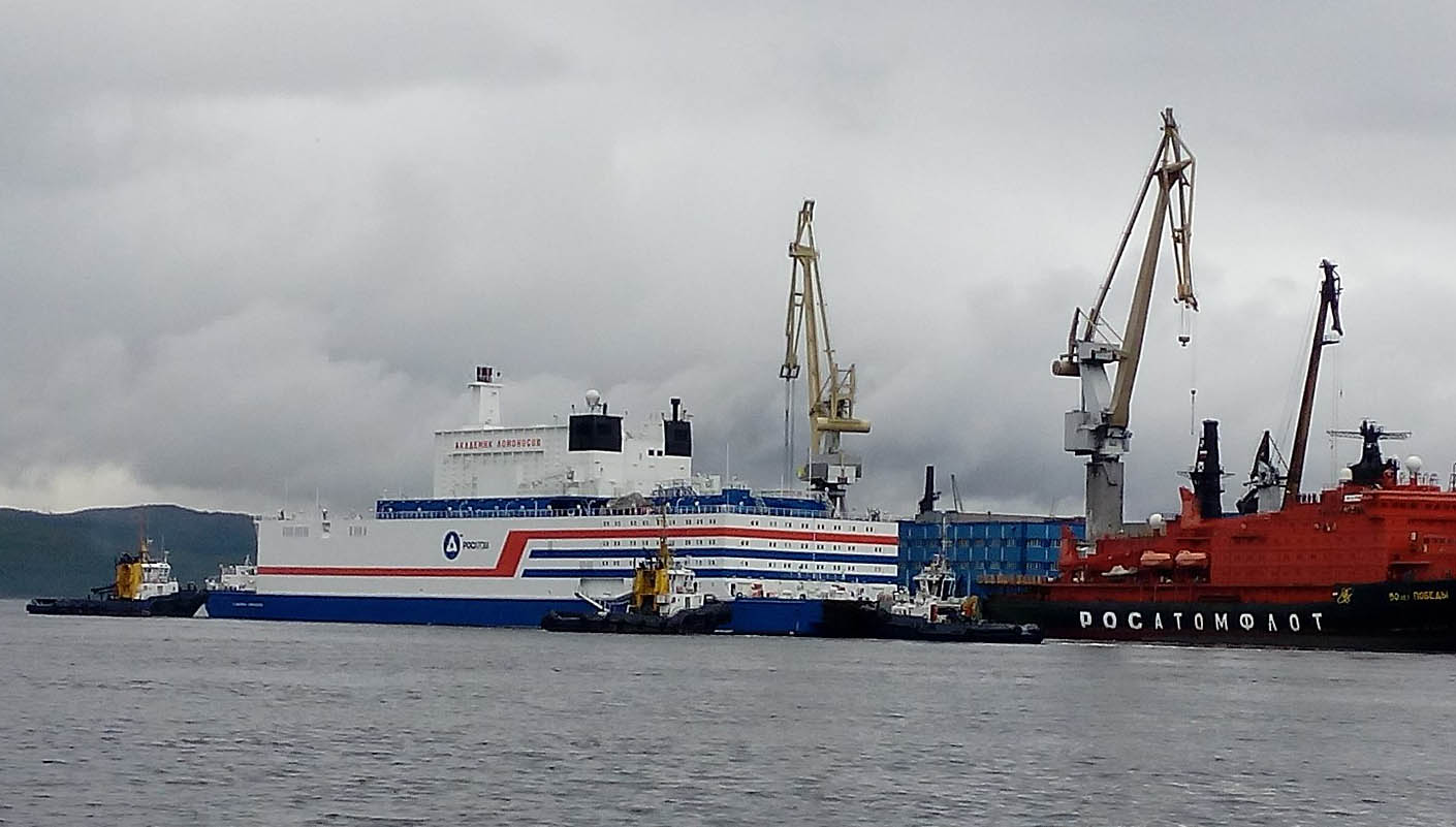 The first Russian floating nuclear power station being transported from Murmansk. Image: Wikimedia / Elena Dider Image:The first Russian floating nuclear power station being transported from Murmansk. Image: Wikimedia / Elena Dider