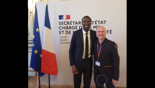 Mr Fabien Decroq (right) represented Nautilus Federation affiliated union CFDT at yesterday’s signing. He is pictured with France’s maritime minister Hervé Berville at the ceremony. Image: CFDT Image:Mr Fabien Decroq (right) represented Nautilus Federation affiliated union CFDT at yesterday’s signing. He is pictured with France’s maritime minister Hervé Berville at the ceremony. Image: CFDT