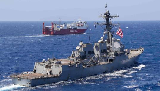 Image:The destroyer USS Truxtun operating in the Red Sea in, May 1, 2023. Image: Wikimedia Commons