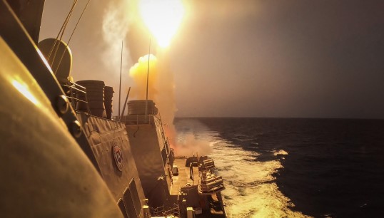 The destroyer USS Carney engaging Houthi missiles in October 2023. Image: Wikimedia Commons Image:The destroyer USS Carney engaging Houthi missiles in October 2023. Image: Wikimedia Commons