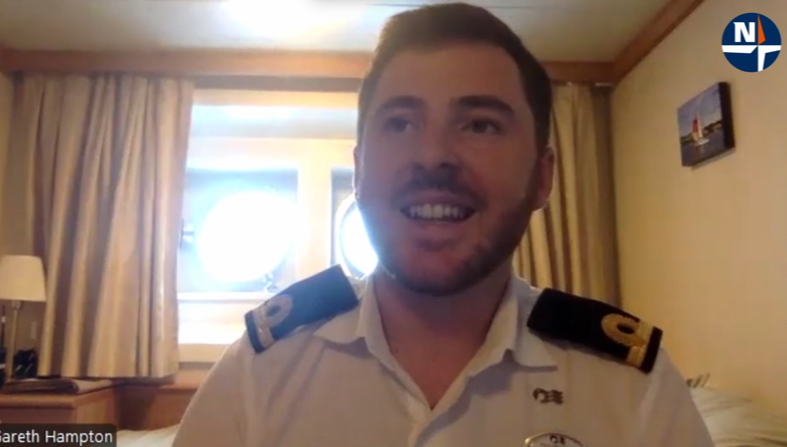 Image:Talking career progression with member Gareth Hampton. Image: Nautilus International