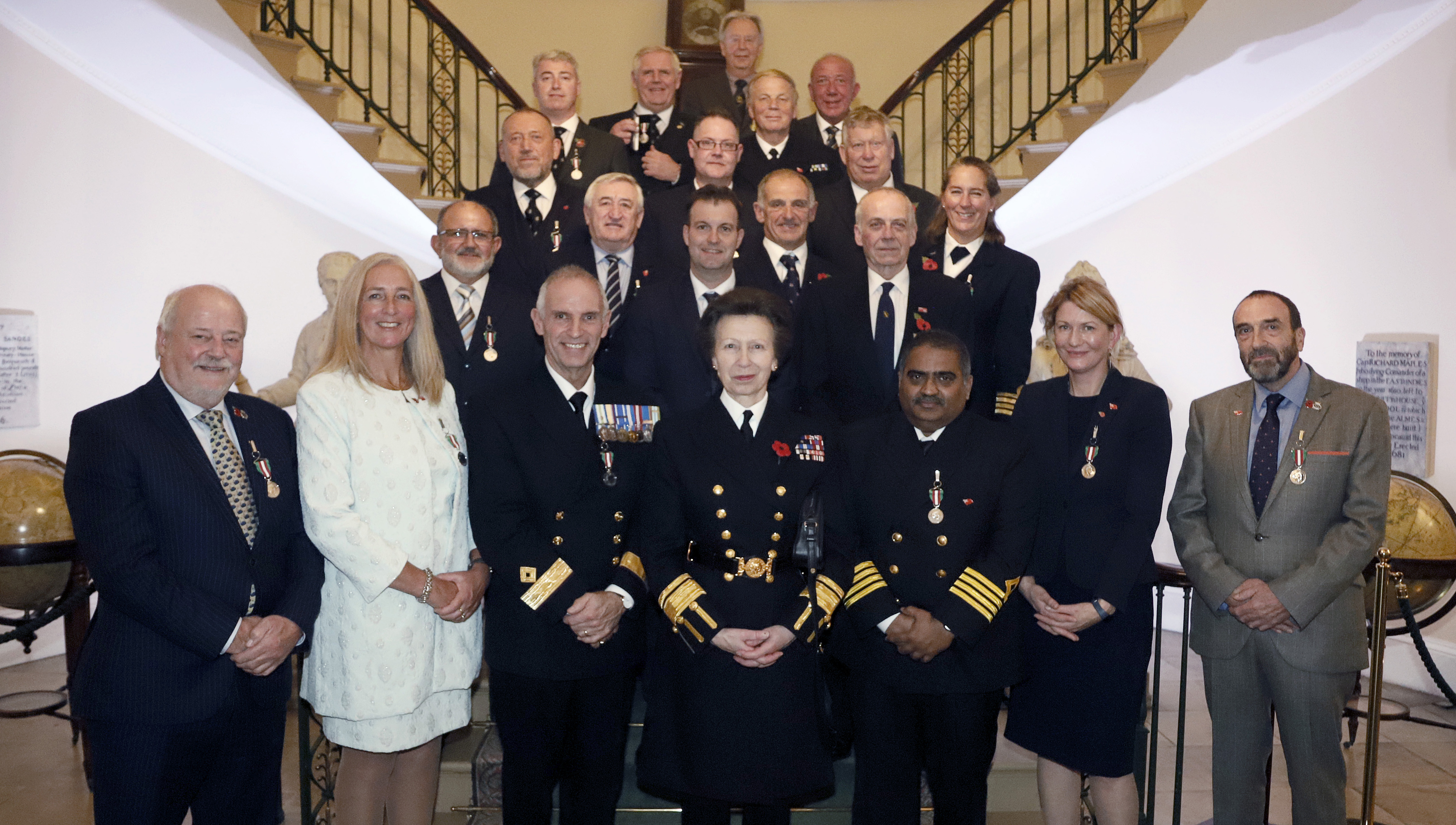 Image:Nautilus members were among the recipients of the 2019 Merchant Navy Medal presented by HRH The Princess Royal during the state award ceremony at Trinity House in London. All images on page: Mark Dalton.