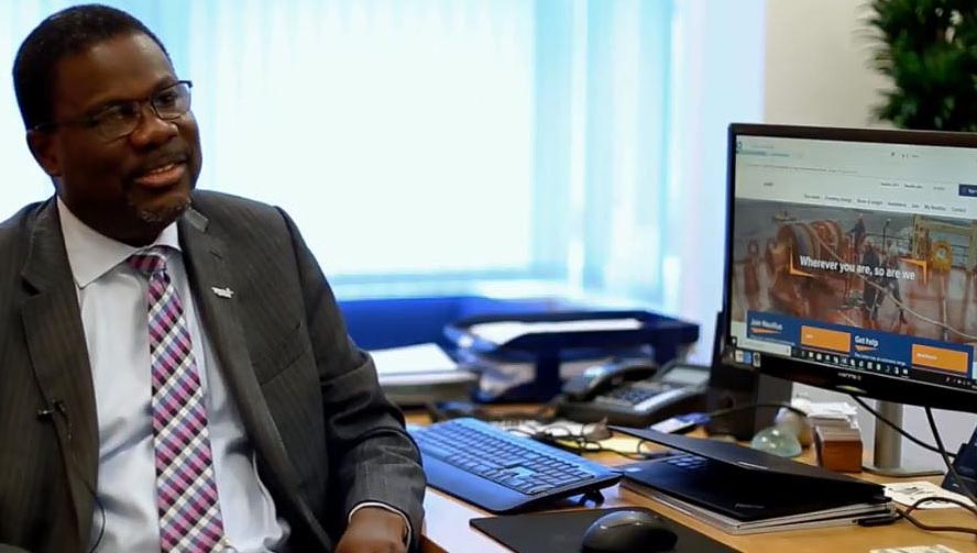 Nautilus International's assistant general secretary Olu Tunde explains the Union's digital first concepts for a video at the launch of the new website in 2018. Image: Nautilus International. Image:Nautilus International's assistant general secretary Olu Tunde explains the Union's digital first concepts for a video at the launch of the new website in 2018. Image: Nautilus International.