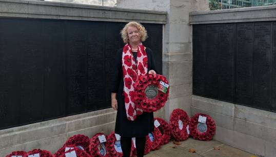 Image:Nautilus assistant general secretary Sascha Meijer at the UK Merchant Navy Memorial at Tower Hill, London. Images: Nautilus International