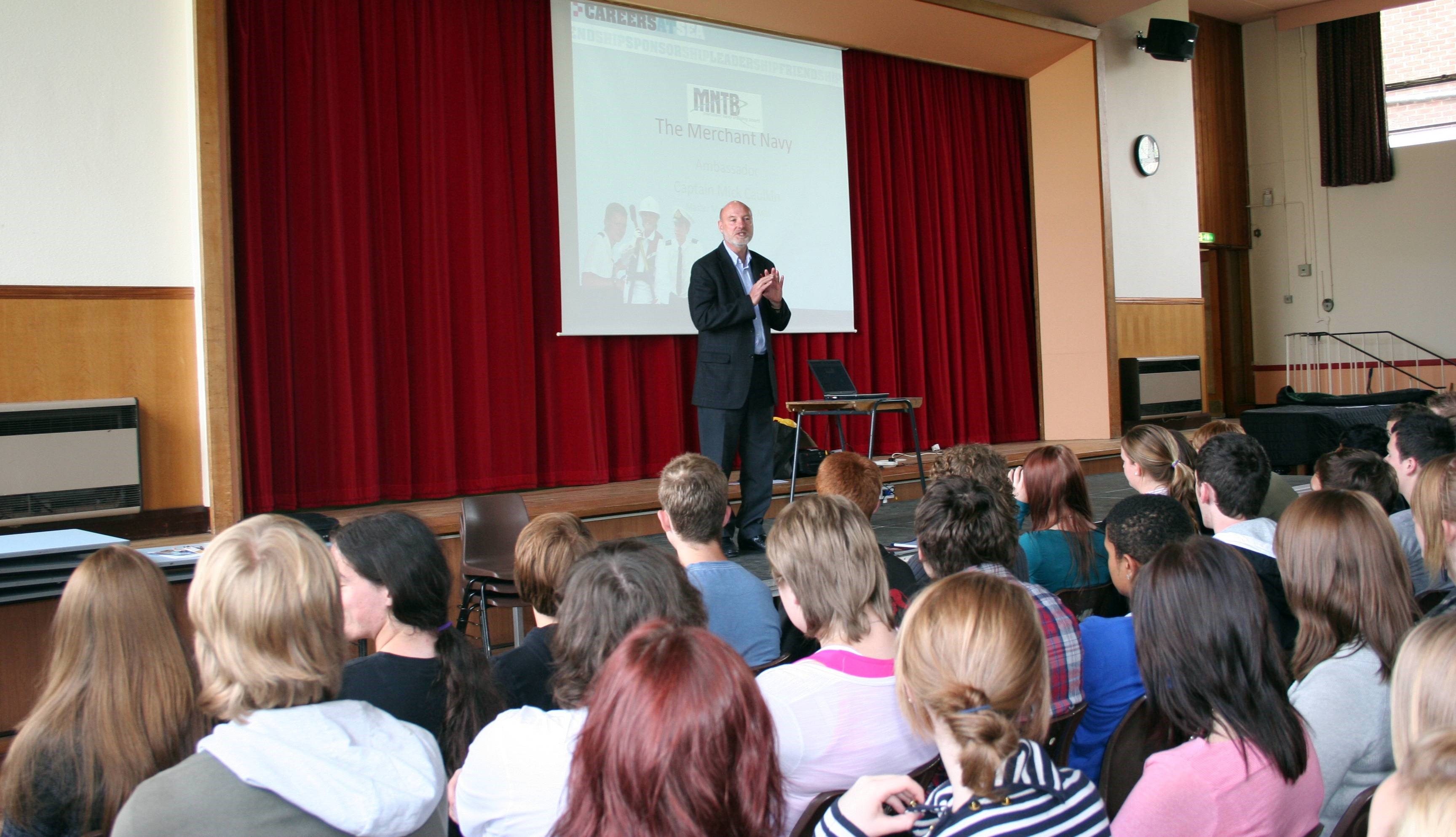 Image:Promoting careers at sea to students is one way to tackle seablindness. Image: Nautilus International