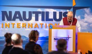 Nautilus member Stephen Gudgeon seconding the motion Fair ferries in UK waters: 'We want Nautilus to push to improve work for thousands of exploited seafarers. No company should be allowed to “price in” unlawful activity.’ Image:Nautilus member Stephen Gudgeon seconding the motion Fair ferries in UK waters: 'We want Nautilus to push to improve work for thousands of exploited seafarers. No company should be allowed to “price in” unlawful activity.’