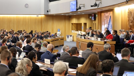 Image:MEPC 83 – a 'fraught' session of the International Maritime Organization's environmental committee. Image: IMO