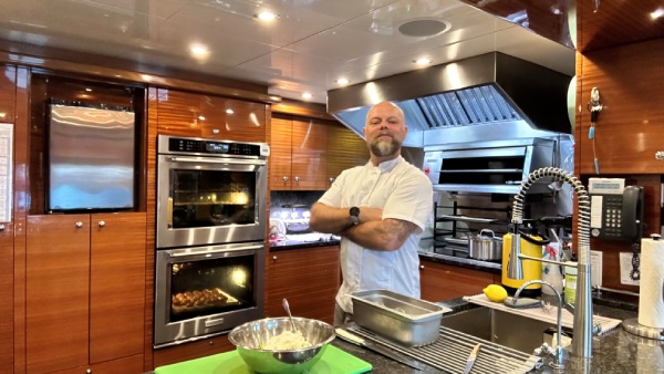 Chef Danny Davies in his galley. Credit: @FutureChefProject