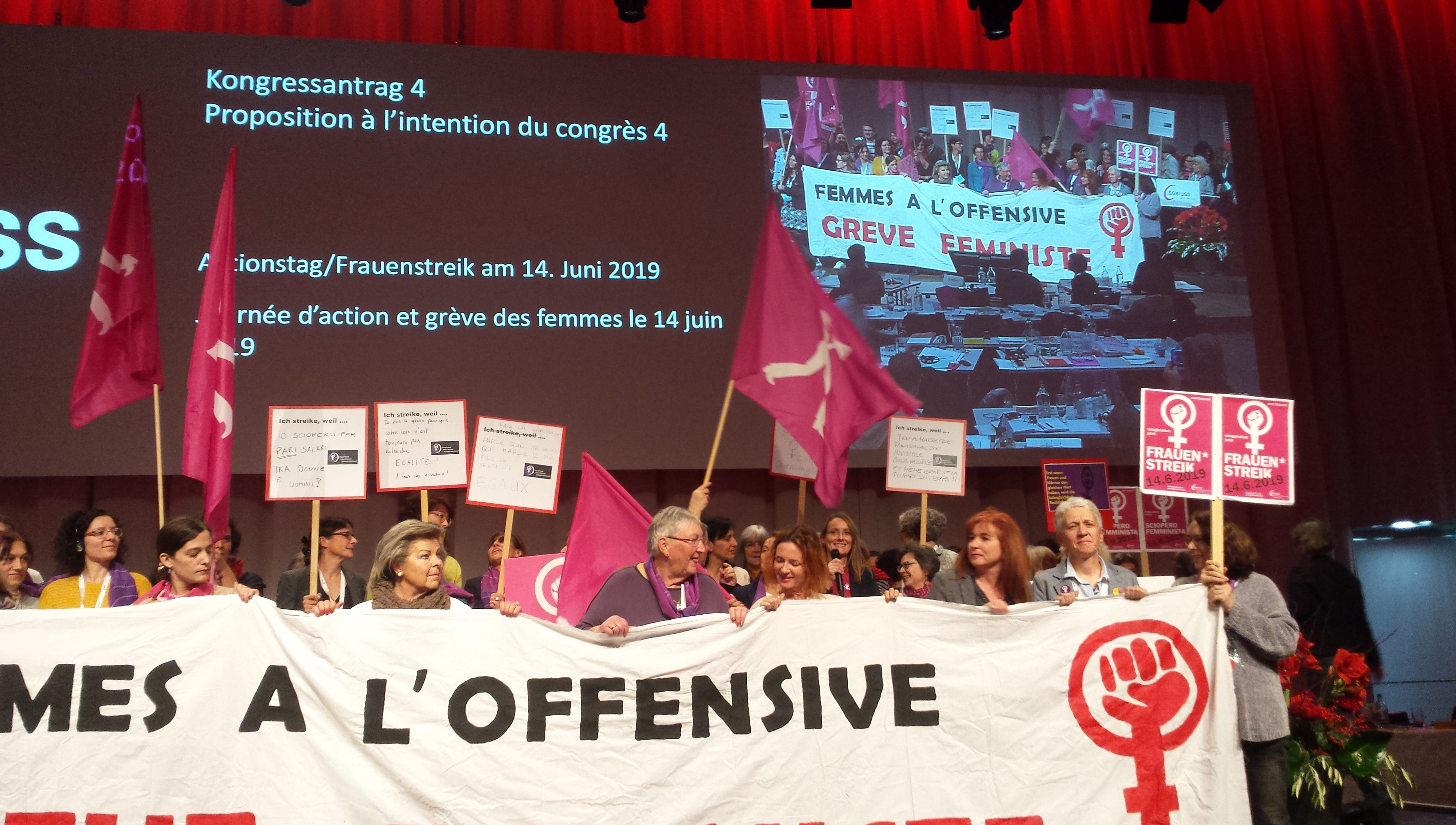 Ebenfalls beschlossen wurde die Unterstützung eines eintägigen Frauengeneralstreiks.
Image:Ebenfalls beschlossen wurde die Unterstützung eines eintägigen Frauengeneralstreiks.
