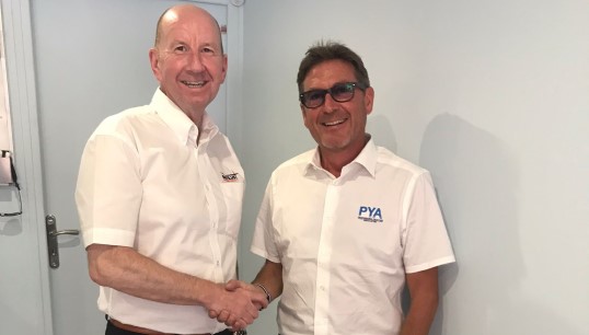 Image:Nautilus head of yacht sector Derek Byrne (left) meeting with PYA CEO Christophe Bourillon. Image: Nautilus International