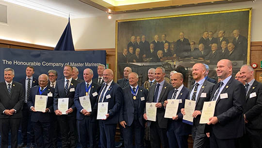 Image:The Honourable Company of Master Mariners (HCMM)  chartered master mariners ceremony aboard the HQS Wellington. 