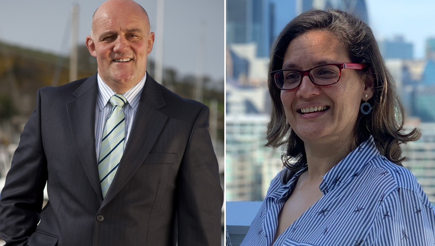 Image:Former director of the Isle of Man Dick Welsh (MBE) and national council member at Maritime UK Julie Lithgow (OBE) who gained recognition in maritime industry in the New Year's Honours List for 2020.