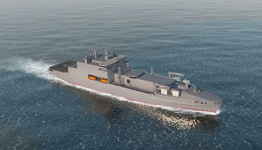 The proposed ship design has no ports within the accommodation block. Image: RFA Image:The proposed ship design has no ports within the accommodation block. Image: RFA
