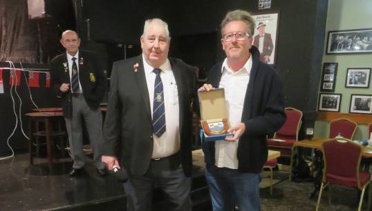 John Norris (right) being presented with the shield by Hull IMNA chairman of 26 years Eddie Piercy. Image: Ronnie Binks/IMNA Image:John Norris (right) being presented with the shield by Hull IMNA chairman of 26 years Eddie Piercy. Image: Ronnie Binks/IMNA