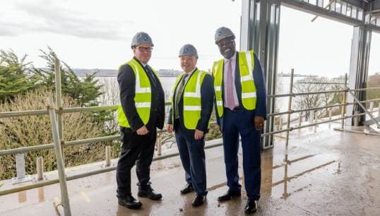 L-R: Nautilus director of welfare and care Andrew Jones hosts shadow UK minister for aviation and maritime Mike Kane MP, along with Nautilus assistant general secretary Olu Tunde, at Mariners’ Park in February 2024. Image: Brad Wakefield Image:L-R: Nautilus director of welfare and care Andrew Jones hosts shadow UK minister for aviation and maritime Mike Kane MP, along with Nautilus assistant general secretary Olu Tunde, at Mariners’ Park in February 2024. Image: Brad Wakefield