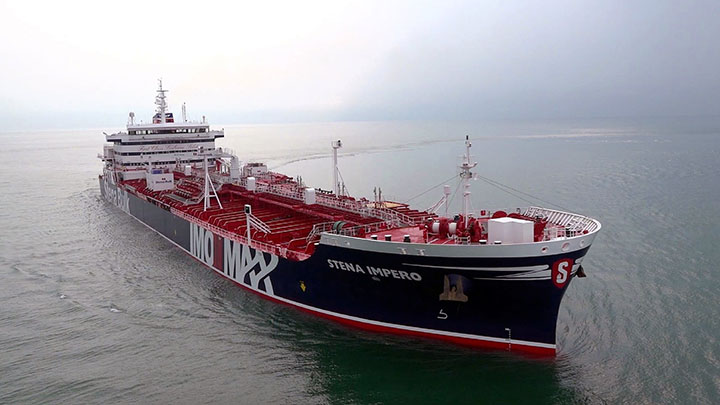 British-flagged oil tanker Stena Impero has 23 seafarers onboard of Indian, Russian, Latvian and Filipino nationality Image:British-flagged oil tanker Stena Impero has 23 seafarers onboard of Indian, Russian, Latvian and Filipino nationality